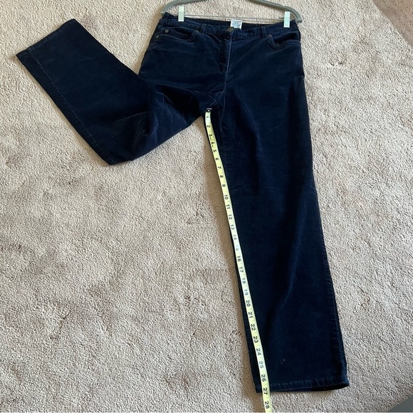Ruby Rd. Womens Black Straight Leg Jeans Velvet Navy Blue 8 Cotton Work Preppy - Picture 13 of 13